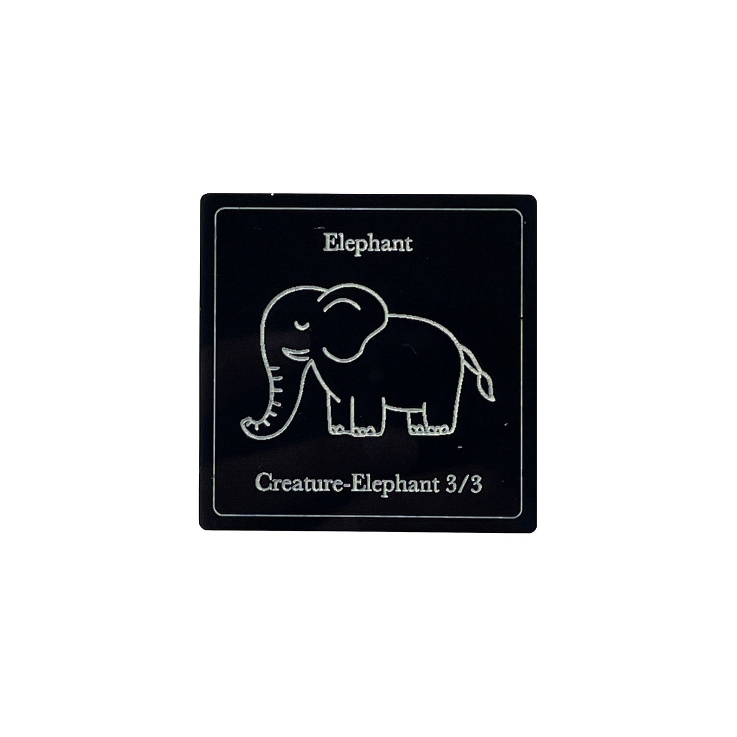 Acrylic magic the gathering elephant creature token