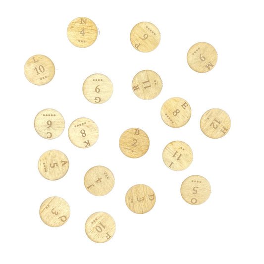 Catan wooden number tokens