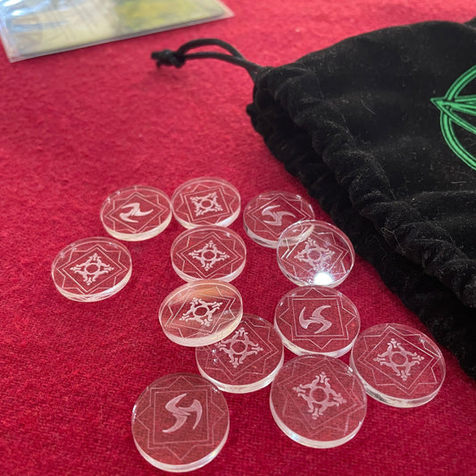 Clear Arkham Horror LCG Blessed and Cursed tokens