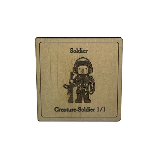 Wooden magic the gathering MTG Soldier Creature token