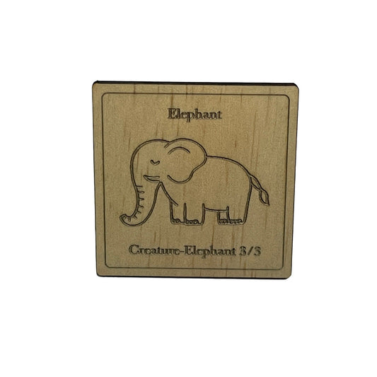 Wooden magic the gathering MTG Elephant creature token