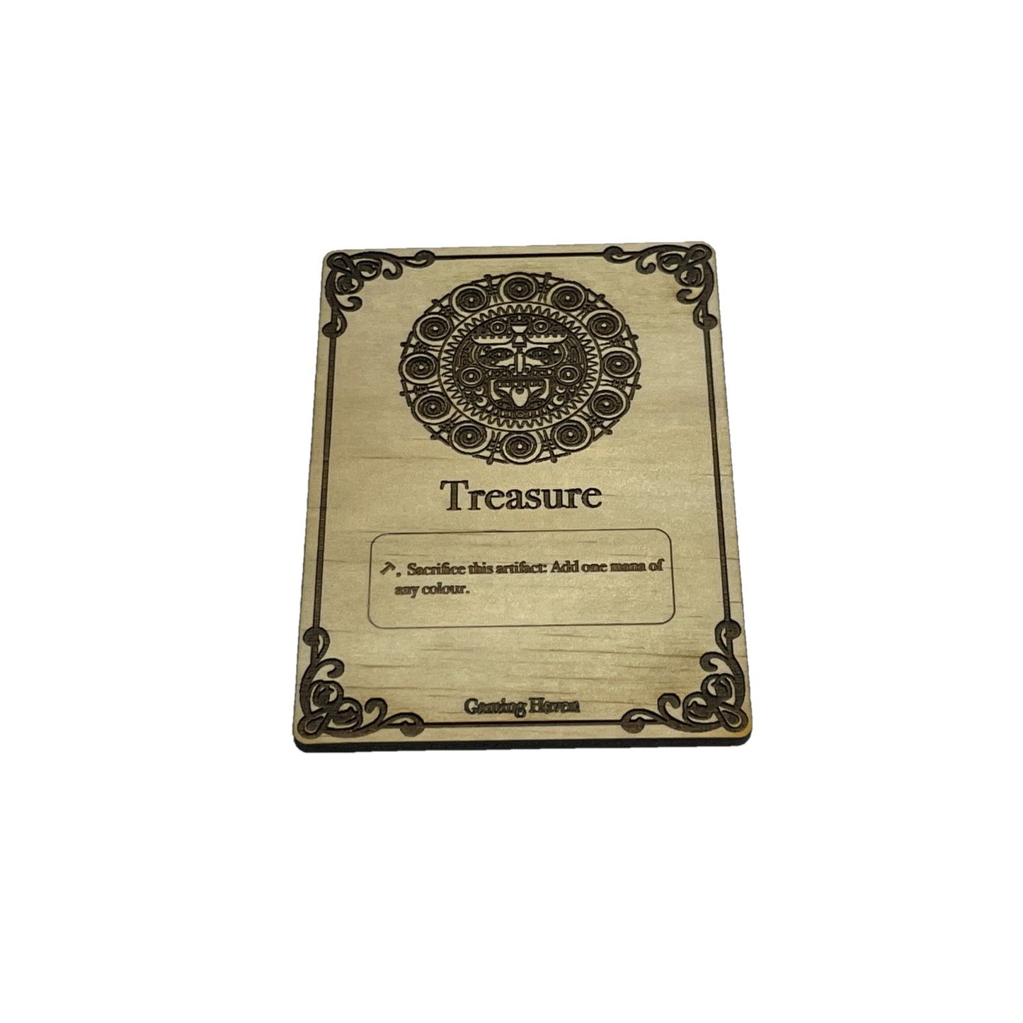 Wooden Magic the gathering MTG Treasure token